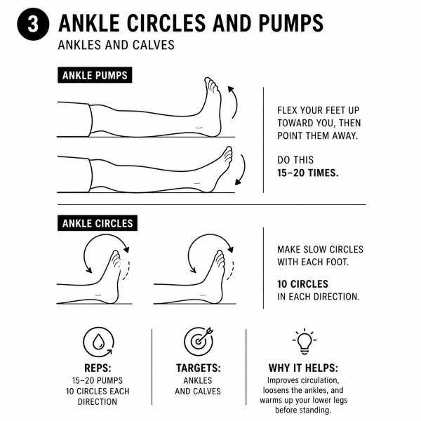 3. Ankle Circles and Pumps (Ankles and Calves)