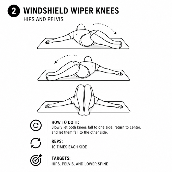 2. Windshield Wiper Knees (Hips and Pelvis)