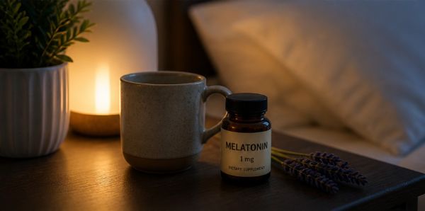 relaxing nighttime routine with tea and calming setup to help fall asleep naturally